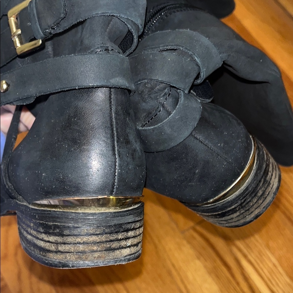 Steve Madden Albany Style Black Leather Low Heeled Boots size 8.5 - Picture 9 of 12